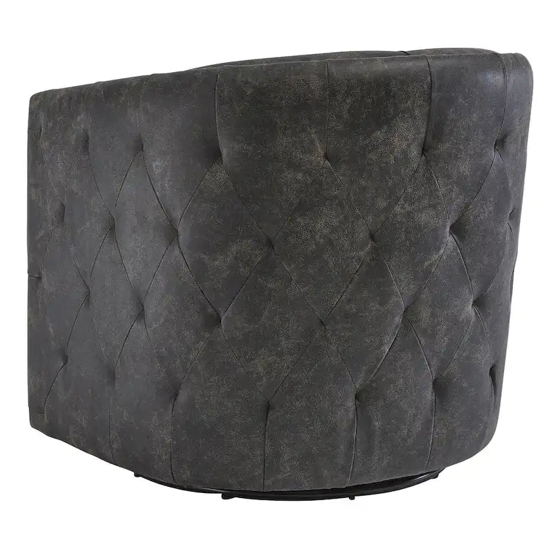 Chaise de bureau noire pivotante vieillie