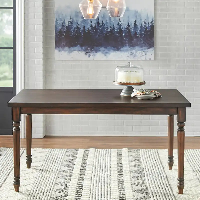 Table de salle à manger en bois brûlé