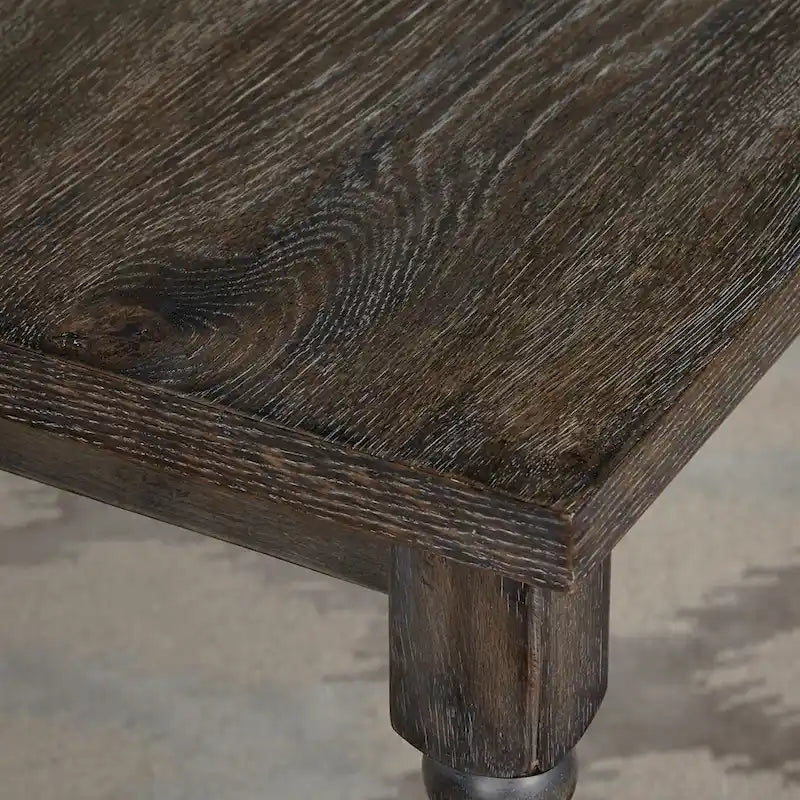 Table de salle à manger en bois brûlé