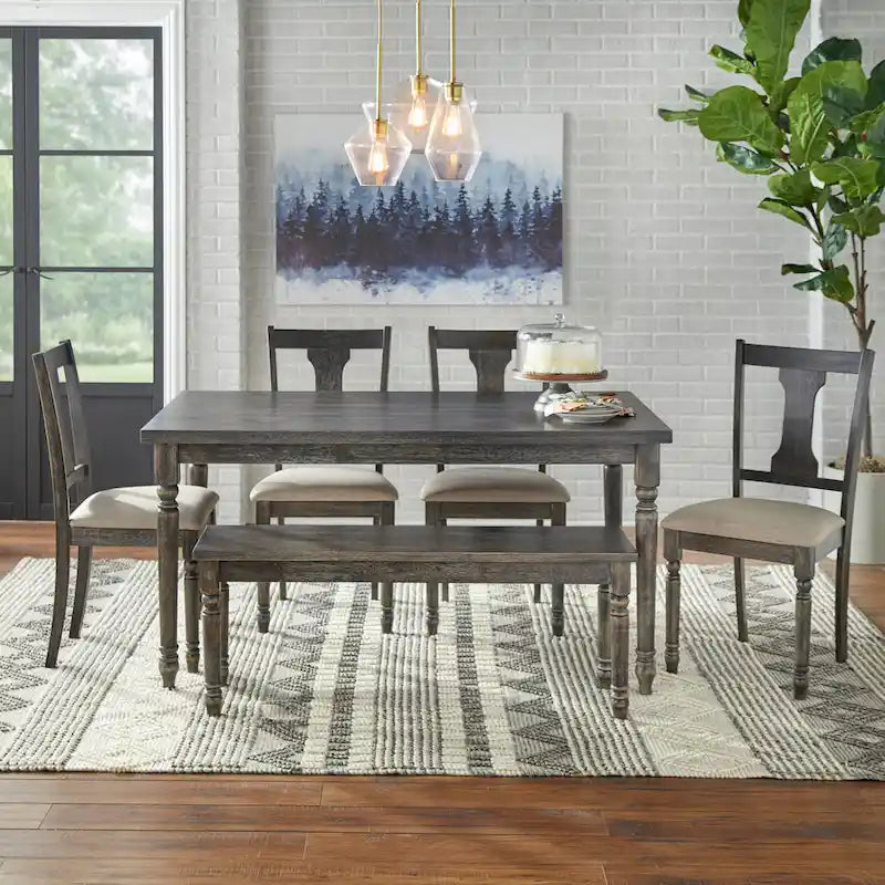 Table de salle à manger en bois brûlé