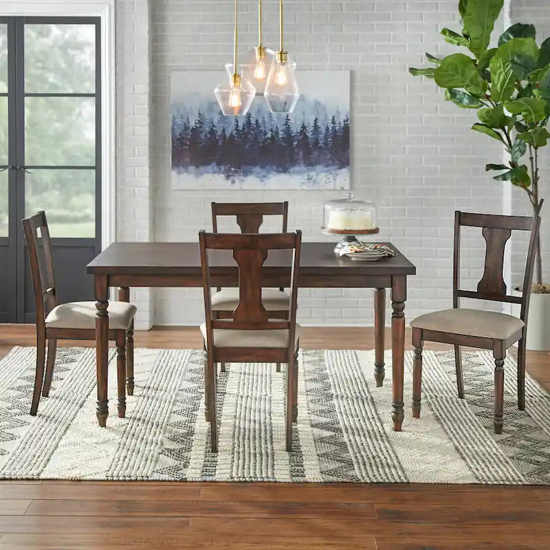 Table de salle à manger en bois brûlé