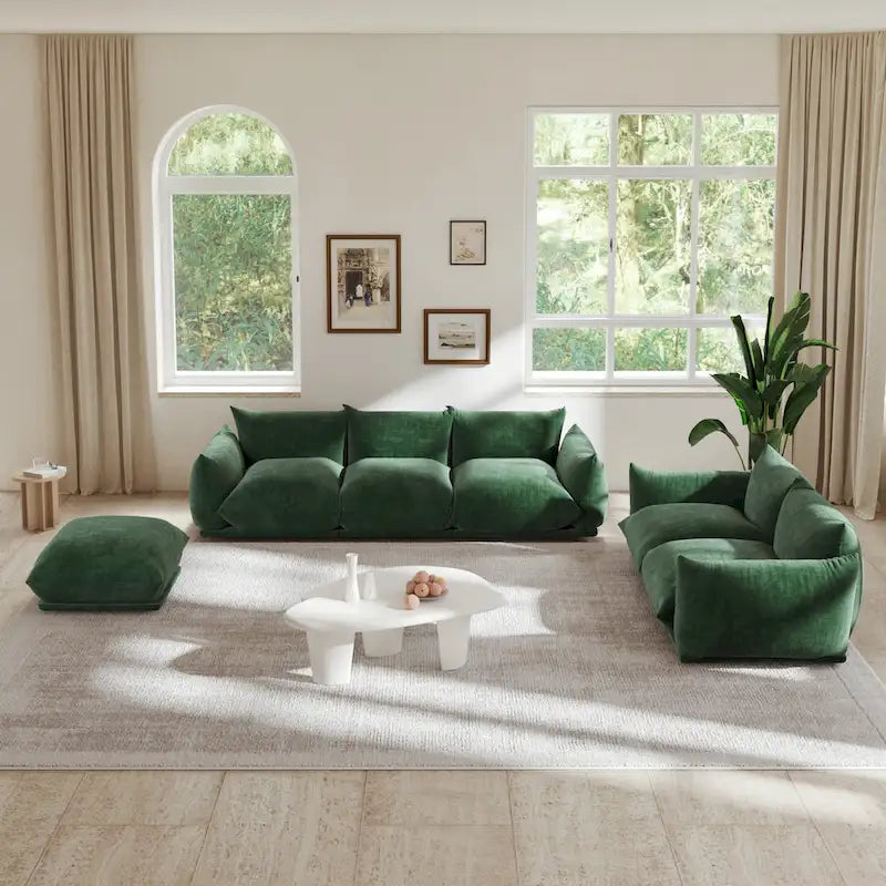 Canapé modulaire en tissu chenille