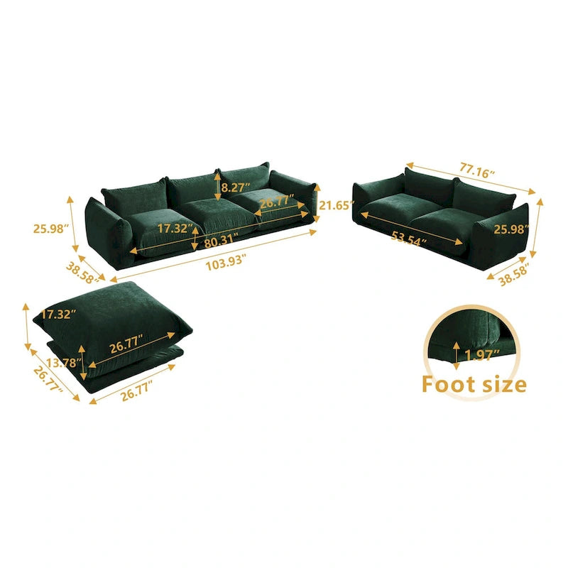 Canapé modulaire en tissu chenille