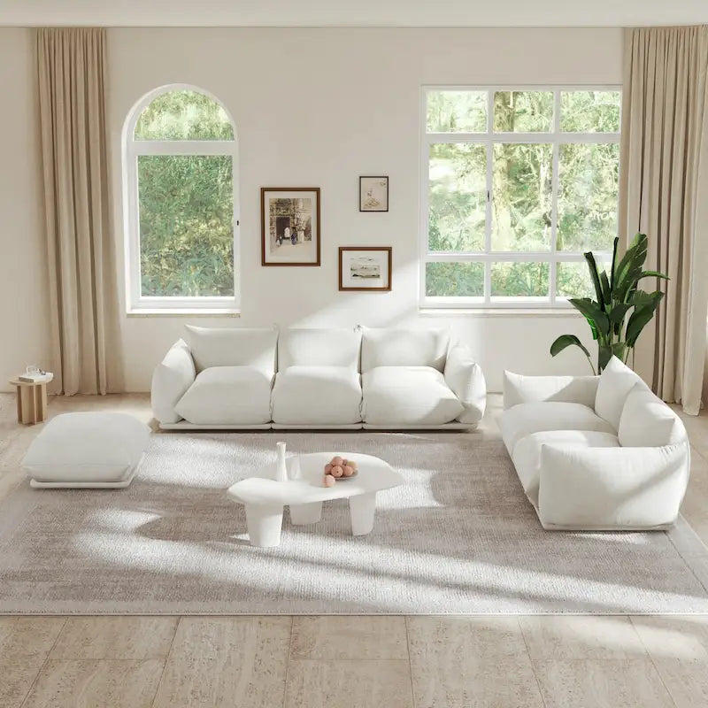 Canapé modulaire en tissu chenille