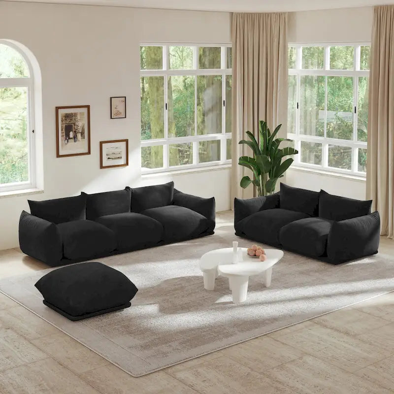 Canapé modulaire en tissu chenille