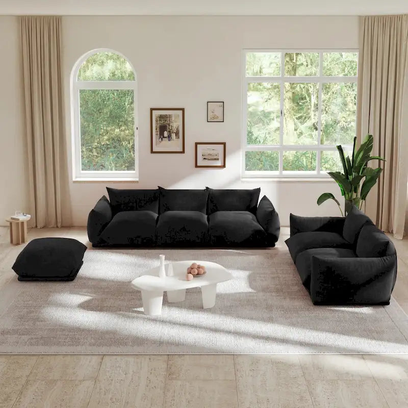 Canapé modulaire en tissu chenille