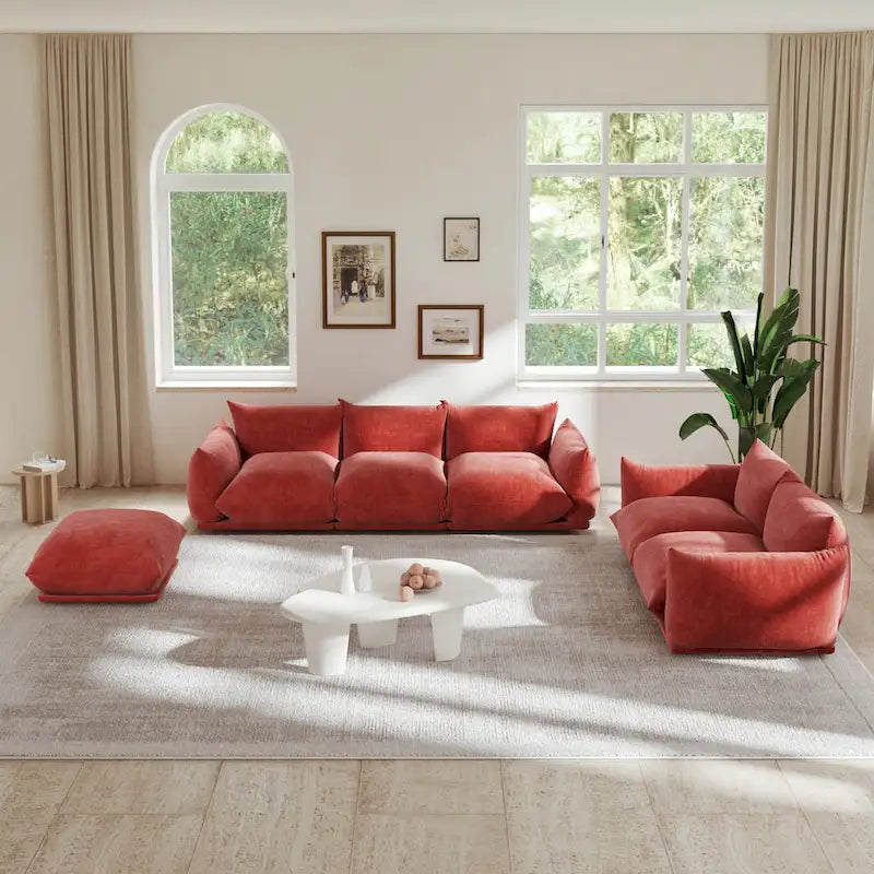 Canapé modulaire en tissu chenille
