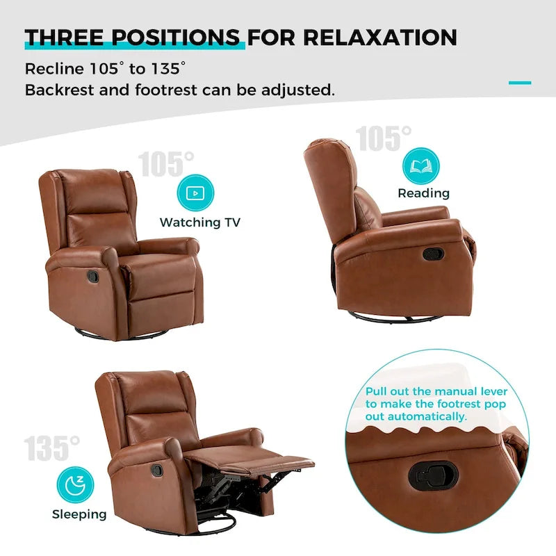 Fauteuil pivotant moderne en similicuir pour chambres d'enfants