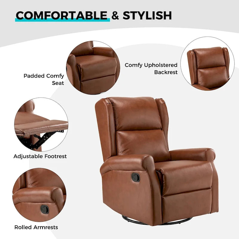 Fauteuil pivotant moderne en similicuir pour chambres d'enfants
