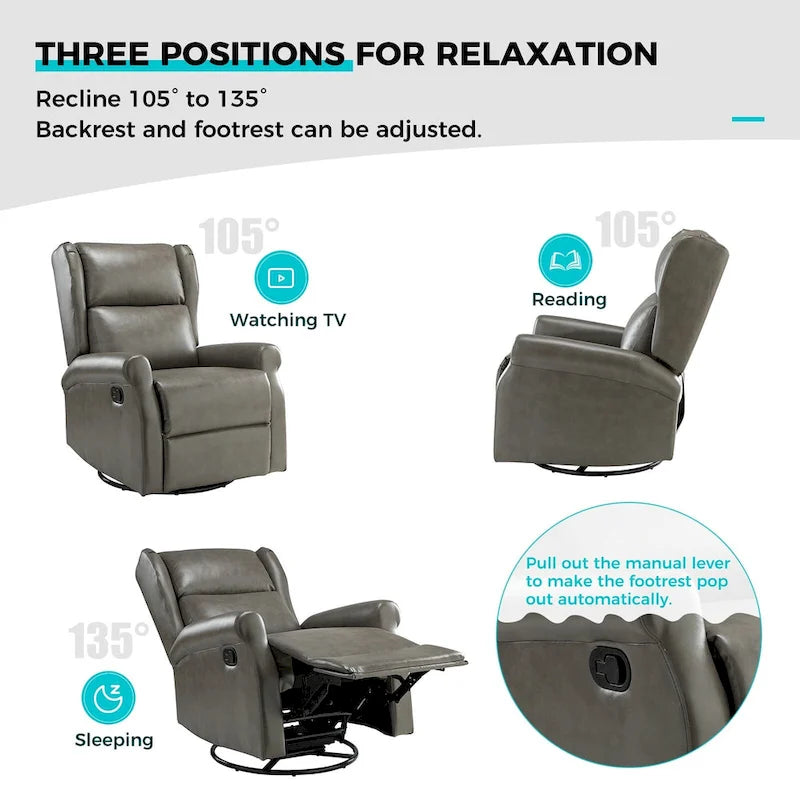 Fauteuil pivotant moderne en similicuir pour chambres d'enfants