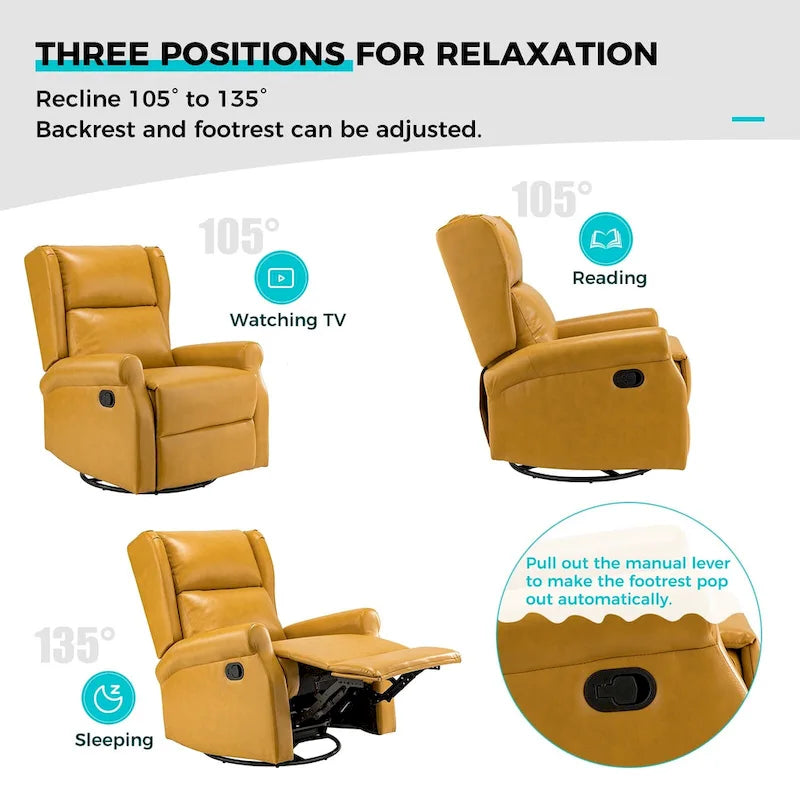 Fauteuil pivotant moderne en similicuir pour chambres d'enfants