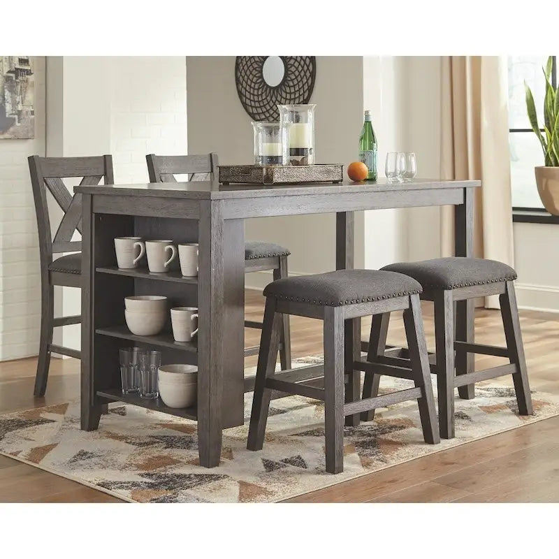 Table à manger rectangulaire style bar avec fonction de rangement