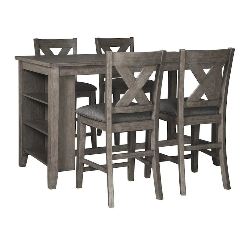 Table à manger rectangulaire style bar avec fonction de rangement