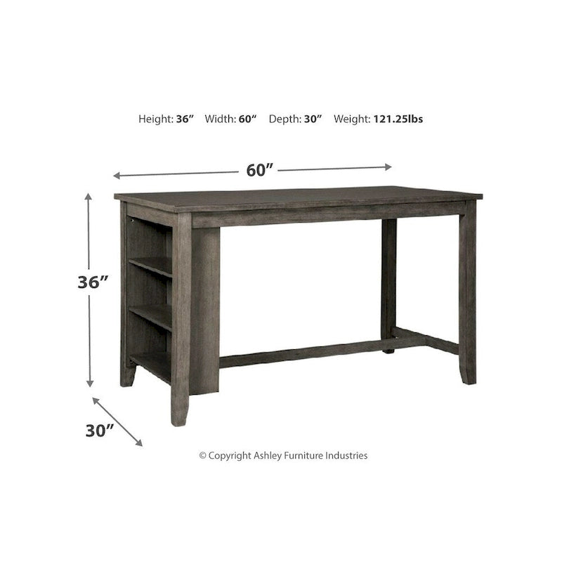 Table à manger rectangulaire style bar avec fonction de rangement