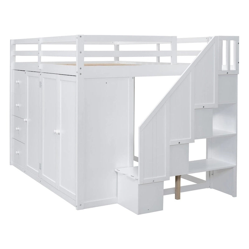 Lit mezzanine en bois pleine grandeur