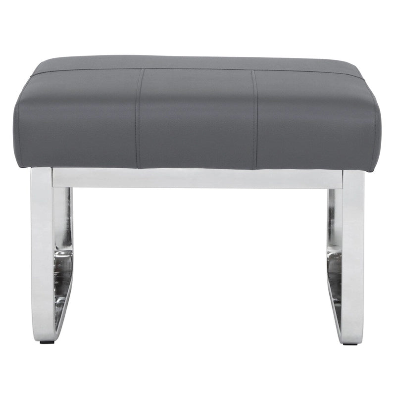 Studio Designs Home Allure Ottoman moderne rectangulaire en métal et cuir mélangé