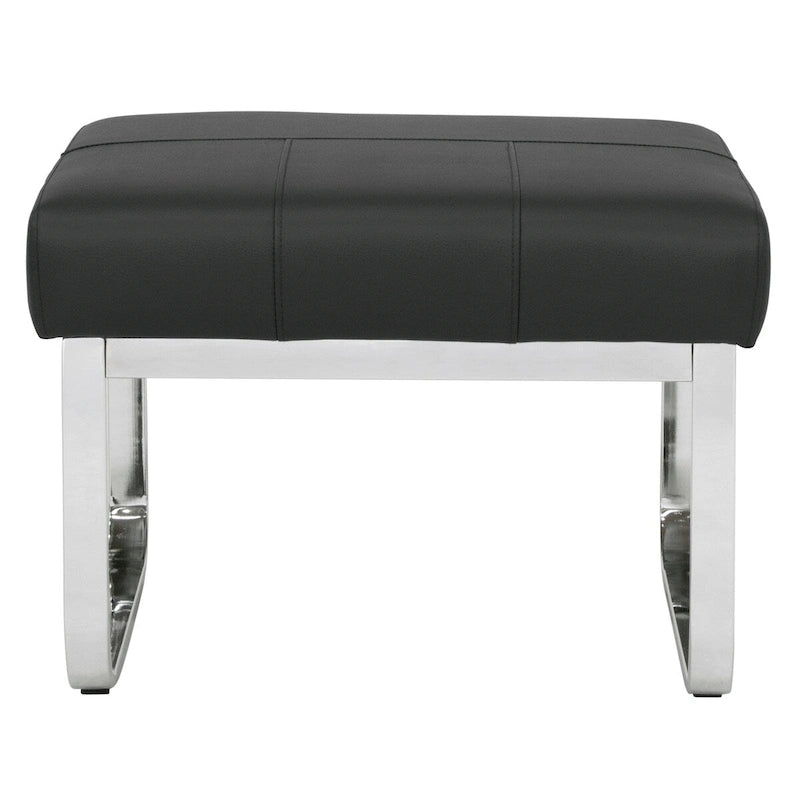 Studio Designs Home Allure Ottoman moderne rectangulaire en métal et cuir mélangé