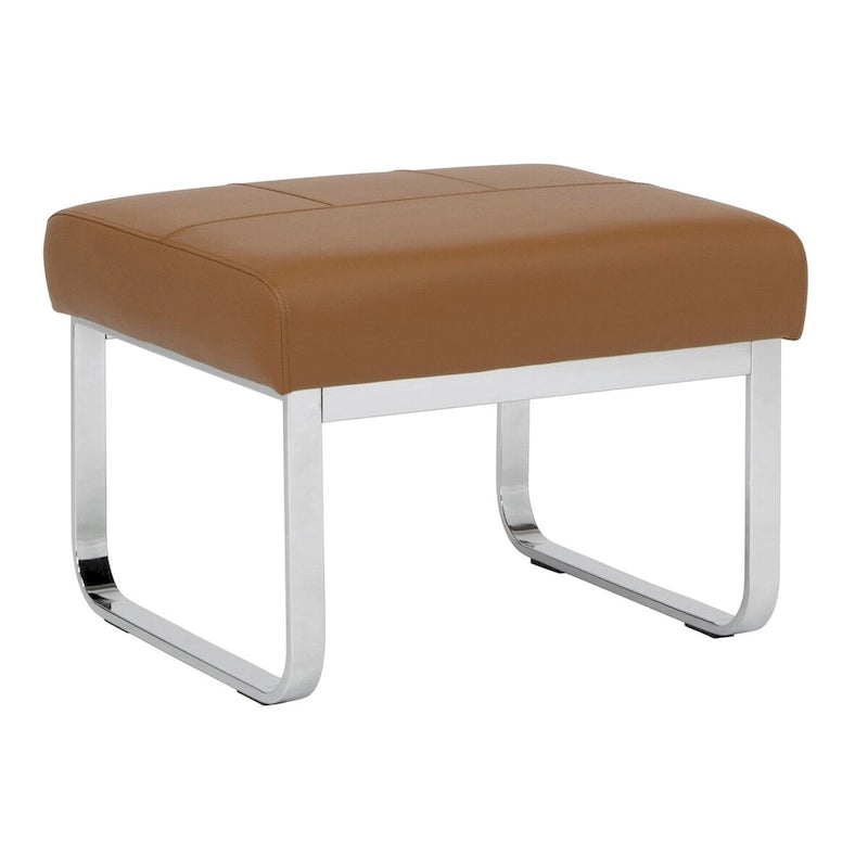 Studio Designs Home Allure Rectangular Metal Blended Leather Modern Ottoman