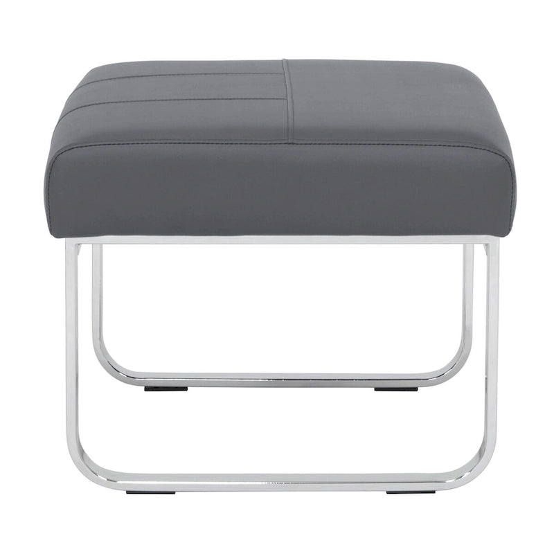 Studio Designs Home Allure Ottoman moderne rectangulaire en métal et cuir mélangé