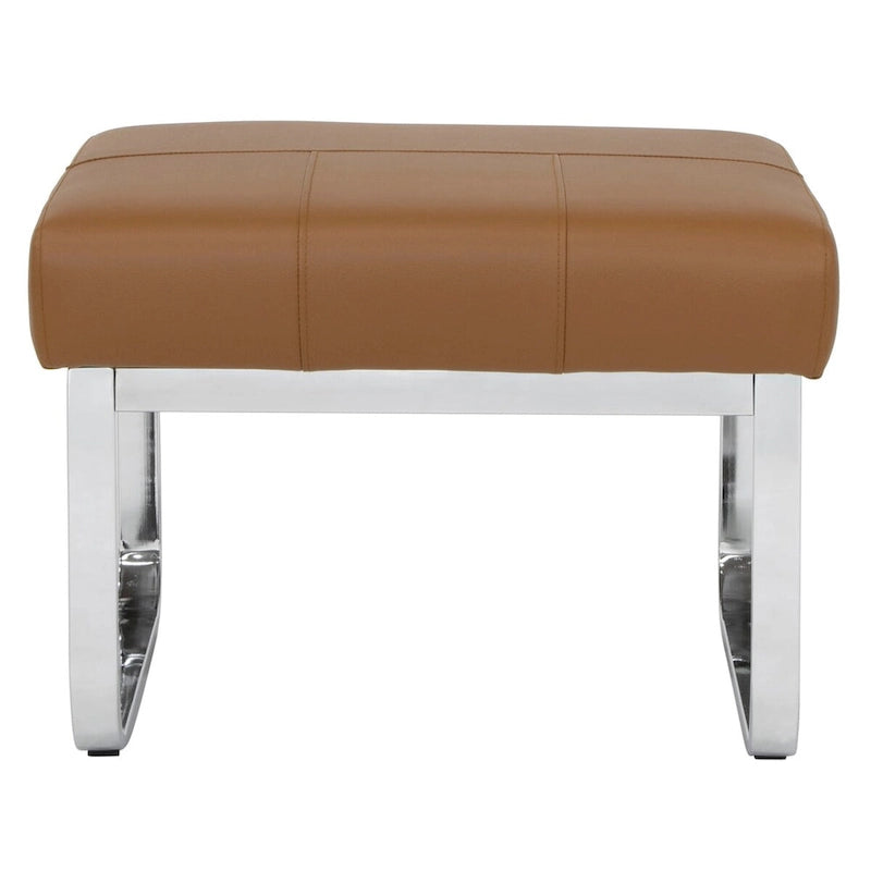 Studio Designs Home Allure Ottoman moderne rectangulaire en métal et cuir mélangé
