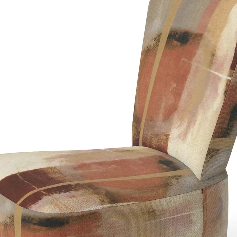 Fauteuil abstrait en velours côtelé couleur chocolat