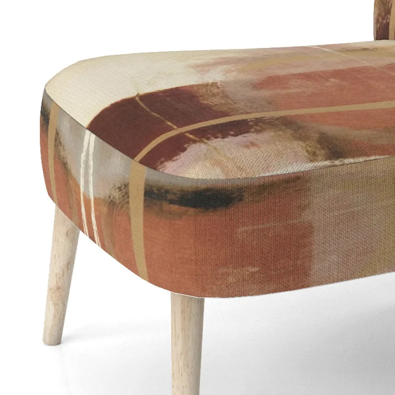 Fauteuil abstrait en velours côtelé couleur chocolat
