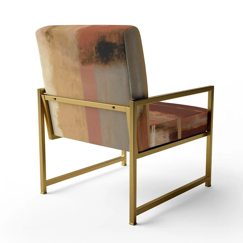 Fauteuil abstrait en velours côtelé couleur chocolat