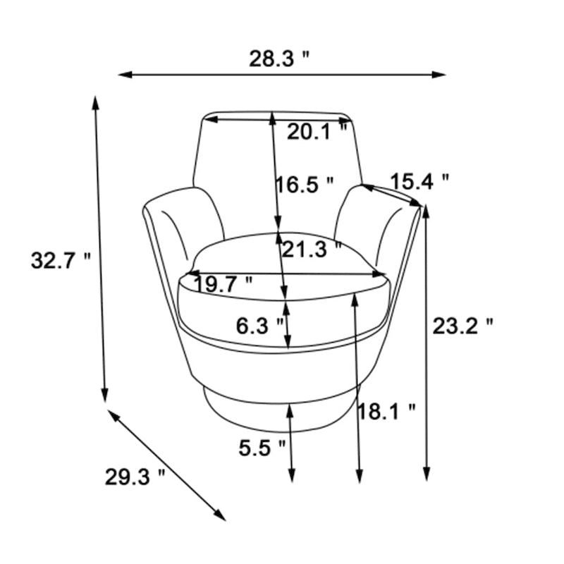 Fauteuil pivotant en cuir PU