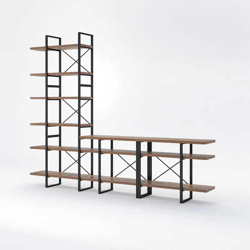 Meuble TV/multimédia rétro en noyer