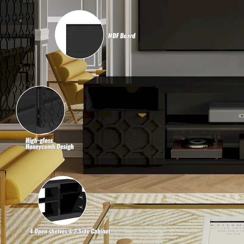 Meuble TV laqué brillant