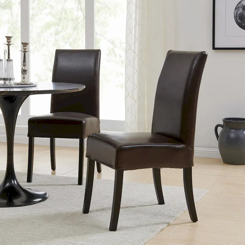 Chaises de salle à manger en cuir véritable (lot de deux)