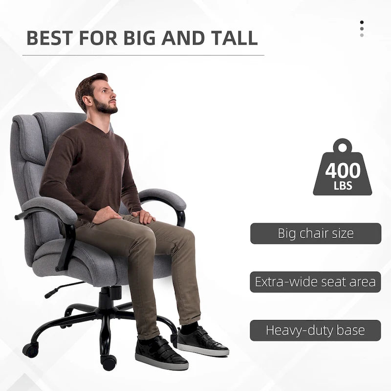 Fauteuil de bureau de direction grand et robuste à dossier haut