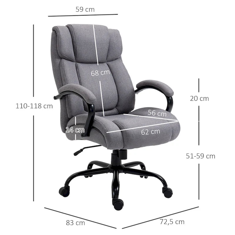 Fauteuil de bureau de direction grand et robuste à dossier haut