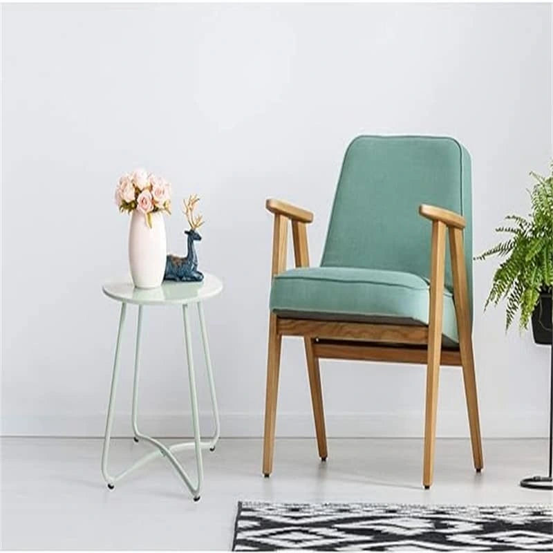 Petite Table d'Appoint Ronde en Métal pour Collation