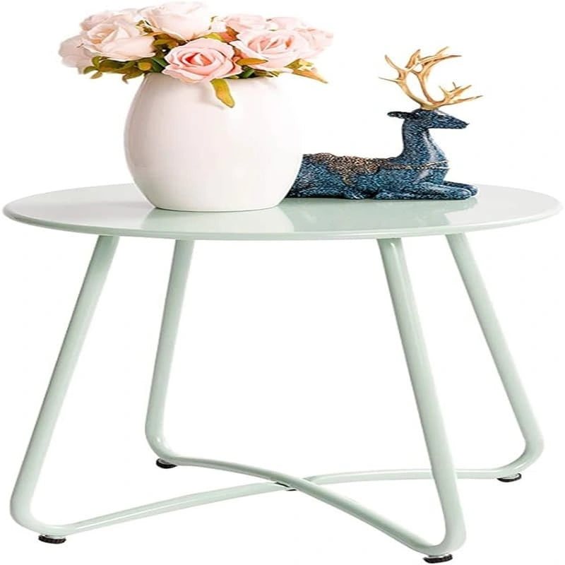 Petite Table d'Appoint Ronde en Métal pour Collation