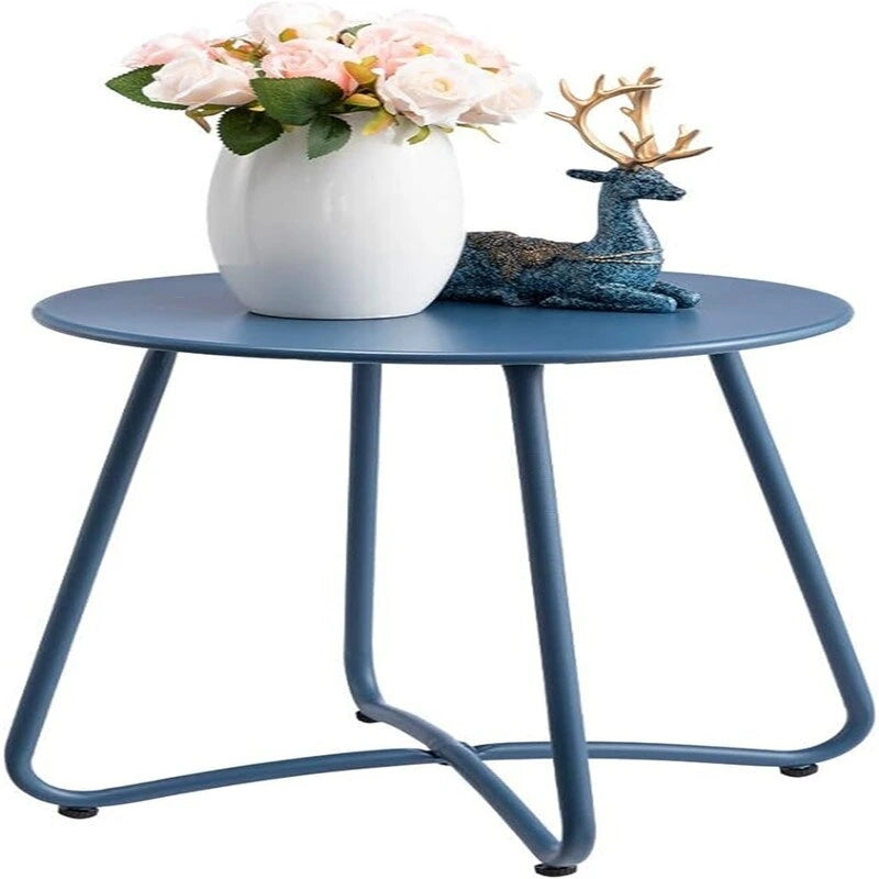 Petite Table d'Appoint Ronde en Métal pour Collation