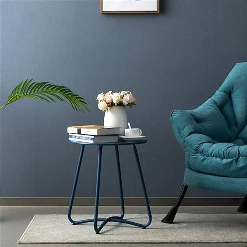 Petite Table d'Appoint Ronde en Métal pour Collation