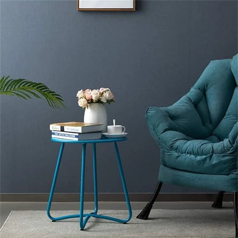 Petite Table d'Appoint Ronde en Métal pour Collation