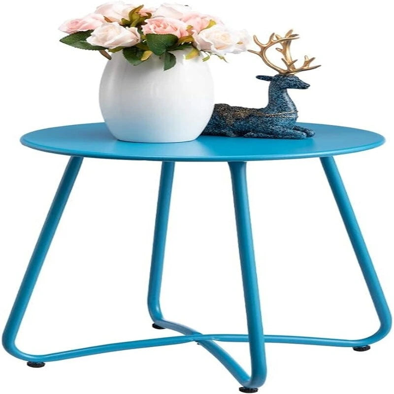 Petite Table d'Appoint Ronde en Métal pour Collation