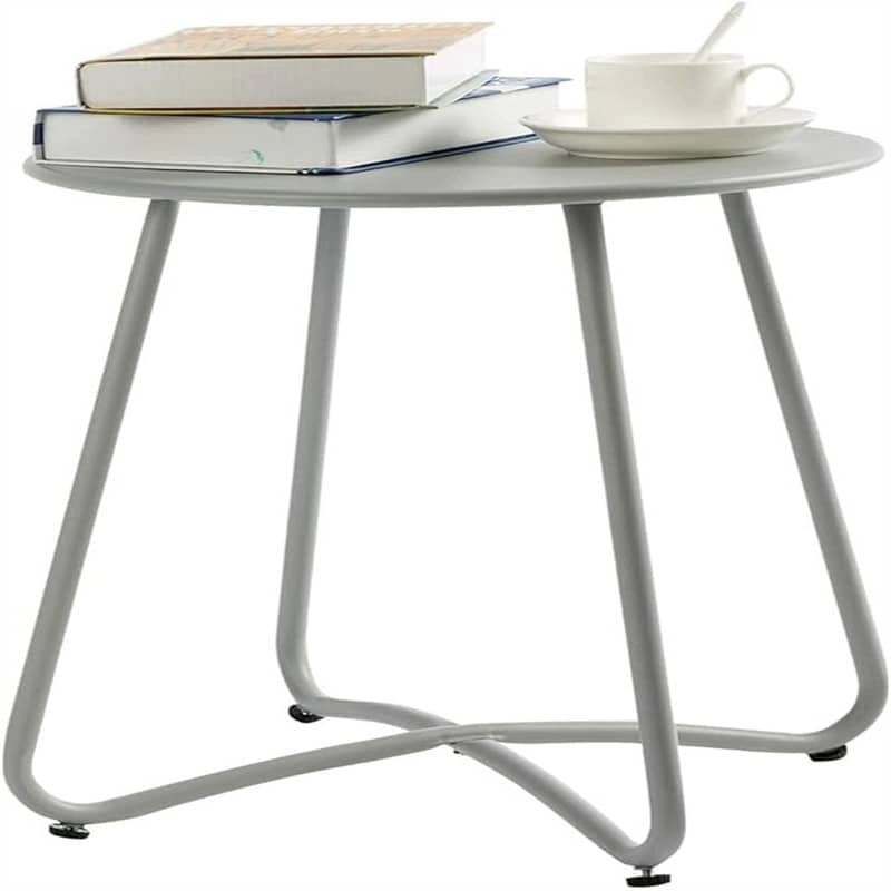 Petite Table d'Appoint Ronde en Métal pour Collation