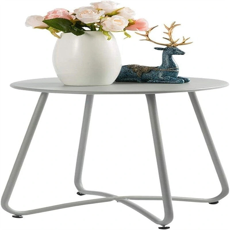 Petite Table d'Appoint Ronde en Métal pour Collation