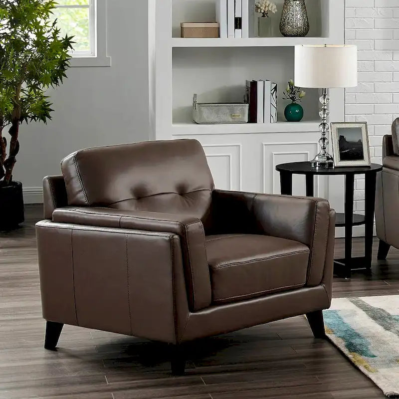 Chaise en cuir de vachette pleine fleur