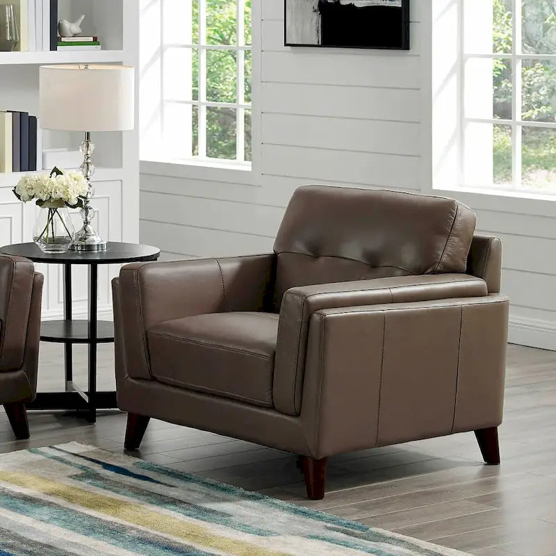 Chaise en cuir de vachette pleine fleur