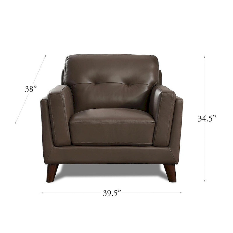 Chaise en cuir de vachette pleine fleur