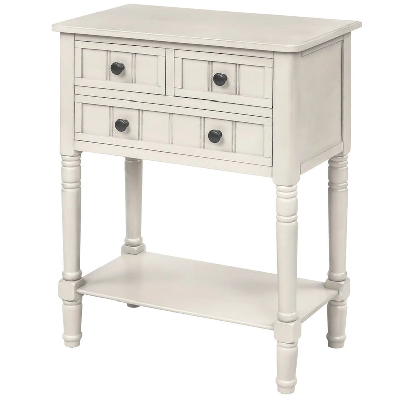 Table console en bois massif d'aspect vieilli