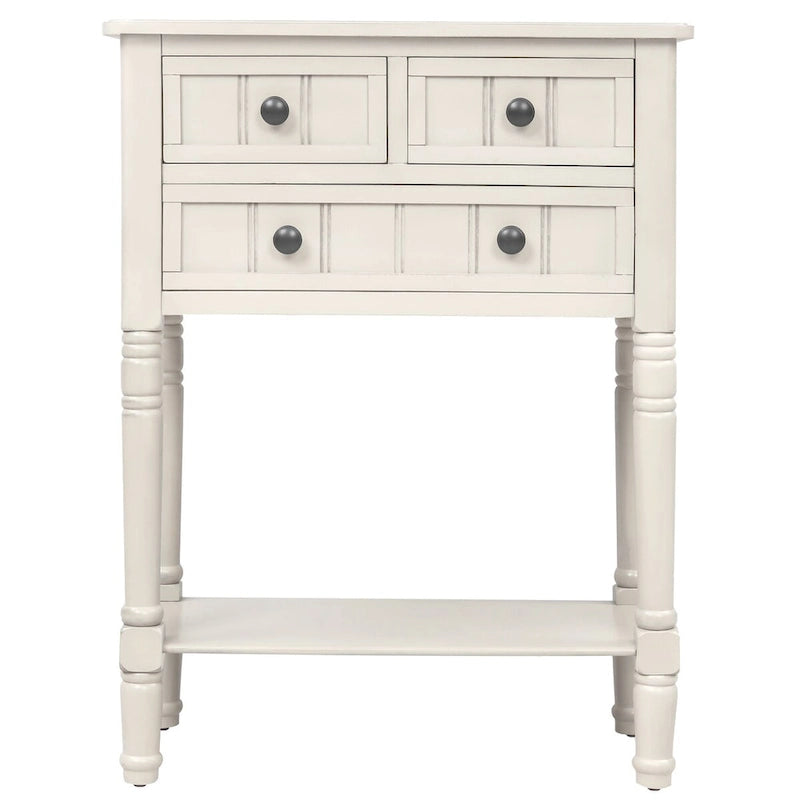Table console en bois massif d'aspect vieilli