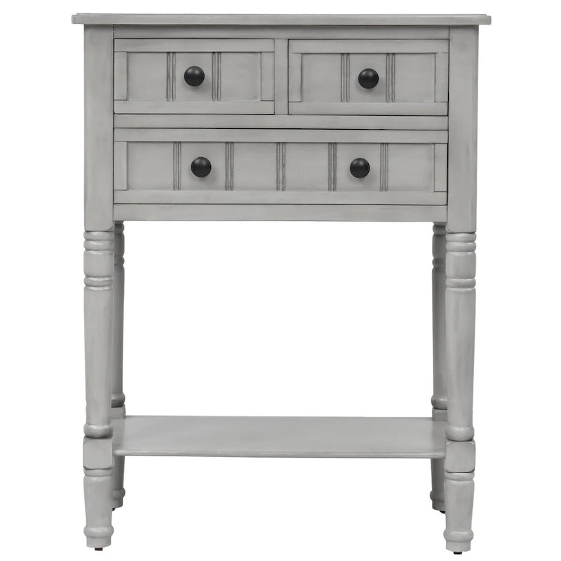 Table console en bois massif d'aspect vieilli
