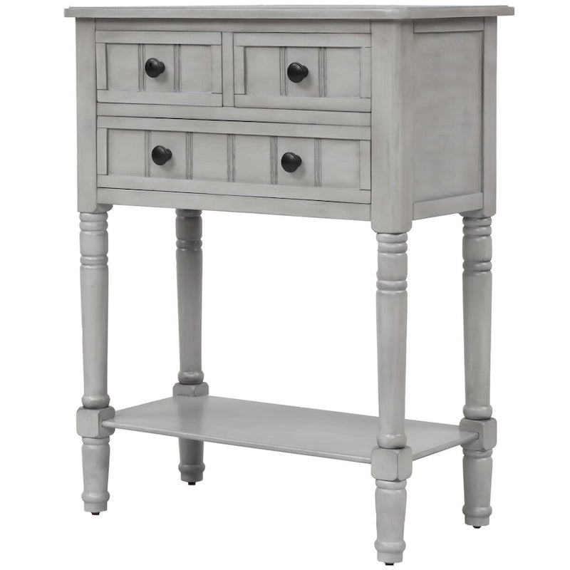 Table console en bois massif d'aspect vieilli