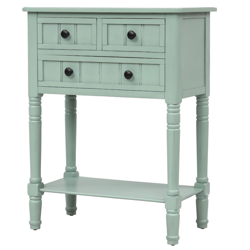 Table console en bois massif d'aspect vieilli