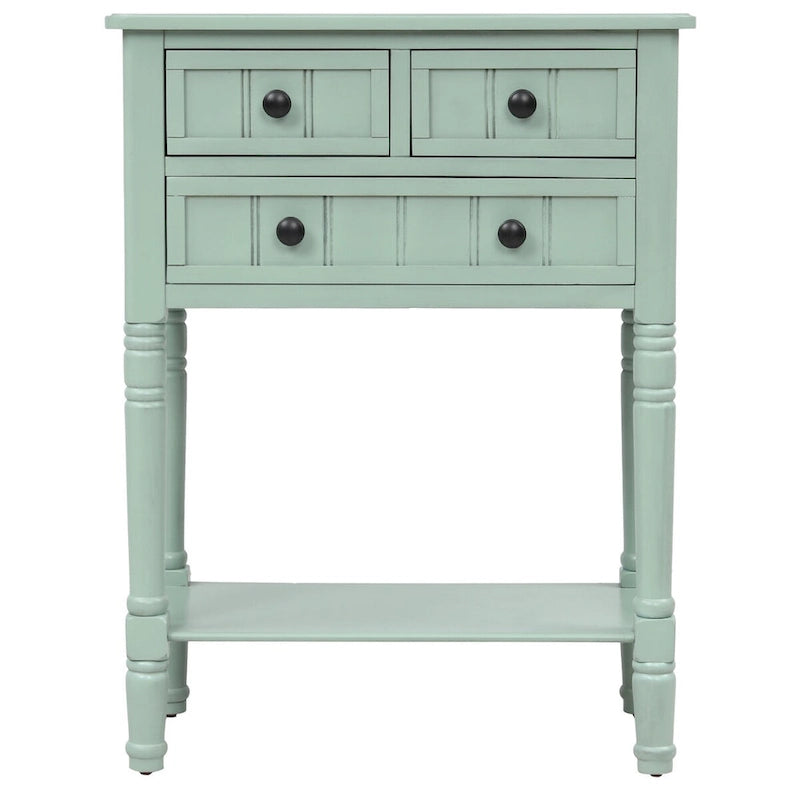 Table console en bois massif d'aspect vieilli